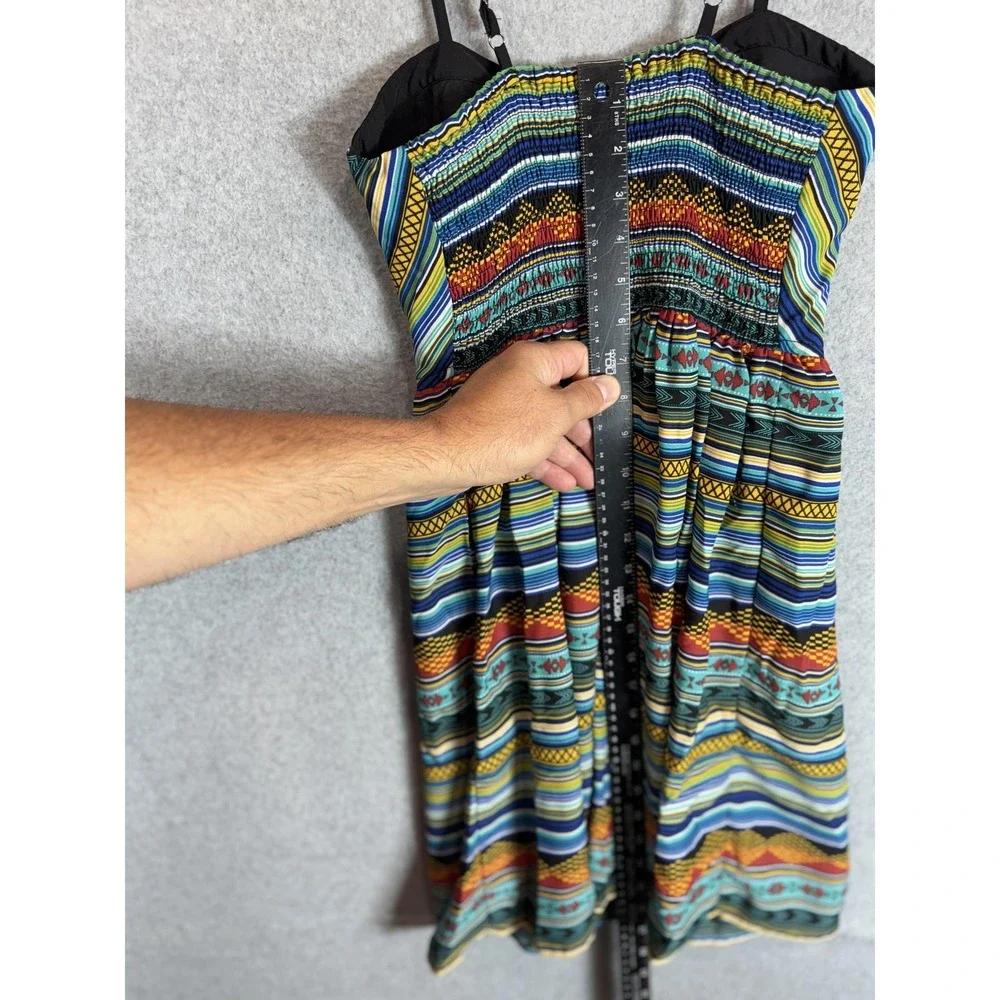 Xhilaration Dress Womens Small Striped Spaghetti Strap Boho Adjustable Sundress